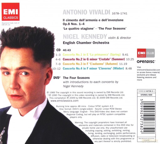 Nigel Kennedy: Four Seasons 20th Anniversary (digipack) [CD]+[DVD]