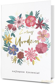 Karnet B6 pop-up Urodziny kwiaty HM-200-2966