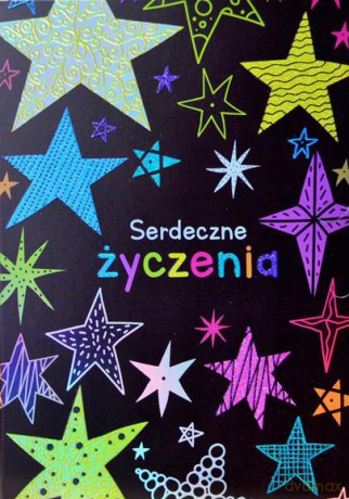 Karnet B6 serdeczne zyczenia gwiazdki metalizowany silver