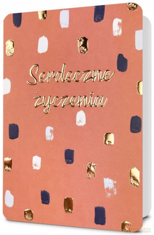 Karnet B6 Serdeczne życzenia złocone HM200-3523
