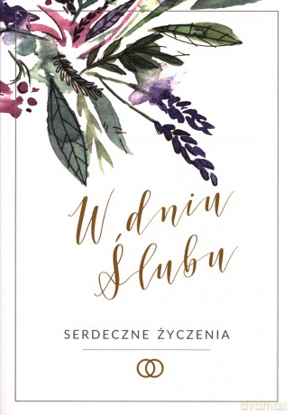Karnet B6 Ślub złocony fioletowe kwiaty S 132