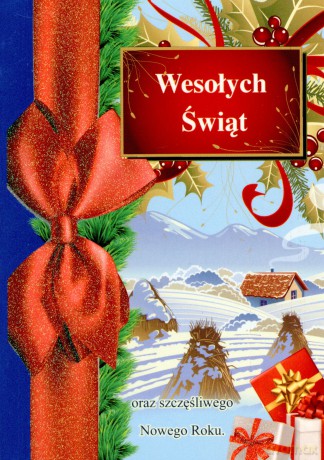 Karnet B6 świąteczny brokat świecki mix 2 wzorów