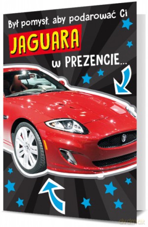 Karnet B6 Urodziny - czerwony Jaguar K.B6-1698