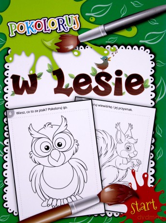 W lesie. Pokoloruj [KSIĄŻKA]