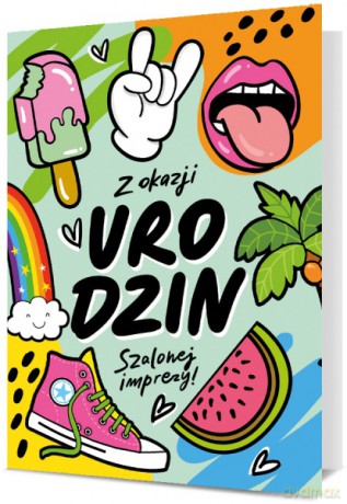Karnet B6 Urodziny dziewczęce - szalonej imprezy K.B6-1979