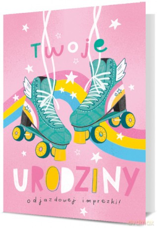 Karnet B6 Urodziny dziewczęce - wrotki K.B6-1978