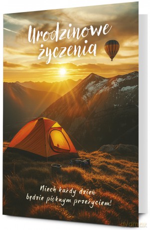 Karnet B6 Urodziny męskie - namiot K.B6-2052