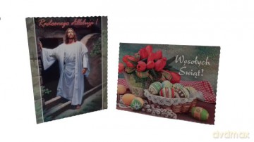Karnet B6 Wielkanoc religijny lub świecki, hologram mix