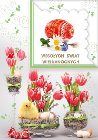 Karnet B6W Wielkanoc religijny MIX (B6W - laurka B6 wycinana)