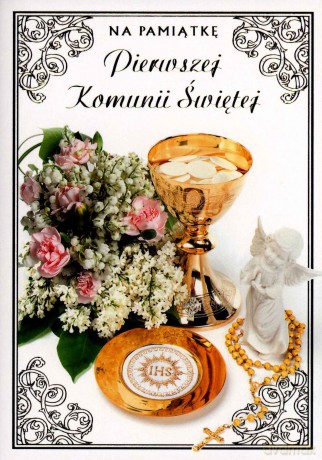 Karnet B6Z Komunia Sw. MIX (B6Z- laurka B6 złocona)