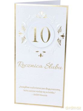 Karnet C DL 10 rocznica ślubu, wianek