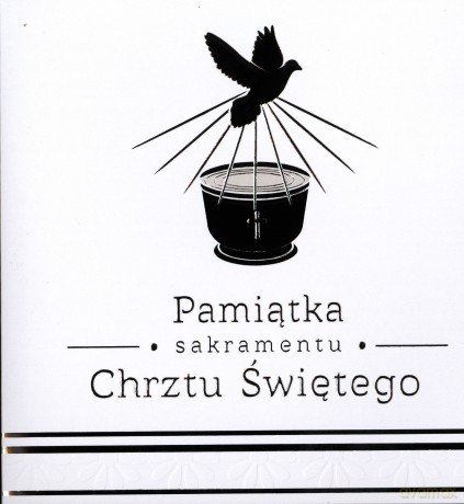 Karnet chrzest kwadrat złocony BB 0123