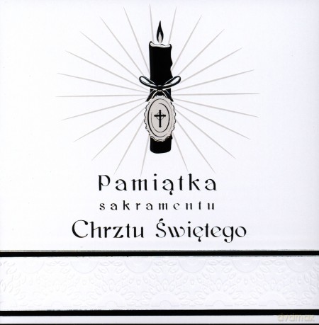 Karnet chrzest kwadrat złocony BB 0124