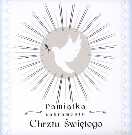 Karnet chrzest kwadrat złocony BB 0126