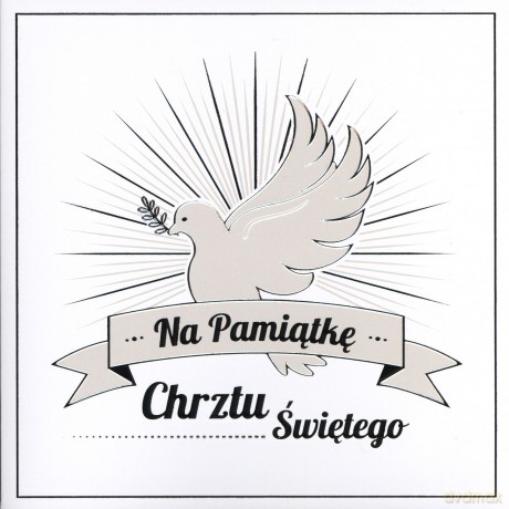 Karnet chrzest kwadrat złocony BB 0134