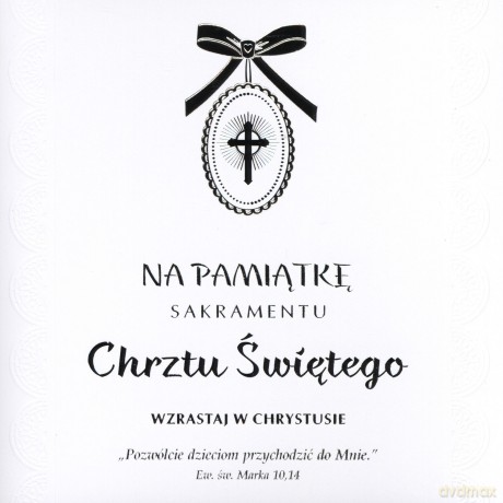 Karnet chrzest kwadrat złocony BB 0136