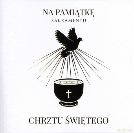 Karnet chrzest kwadrat złocony BB 0137