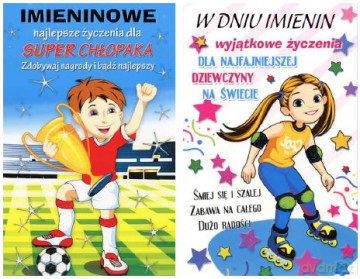 Karnet D K2 Imieniny dzieciece mix