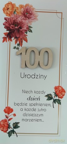 Karnet DL 100 Urodziny EKO MIX