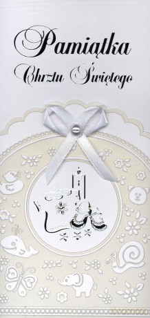 Karnet DL Chrzest Św. exclusive satin MIX