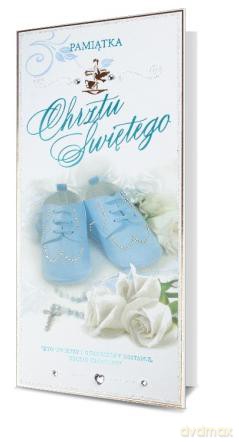 Karnet DL Chrzest Św. niebieski