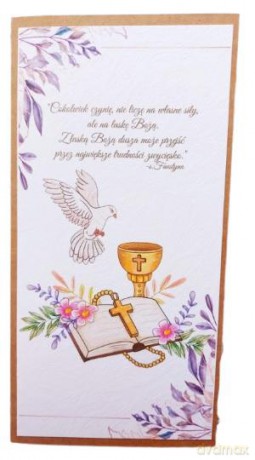 Karnet DL Ręcznie robiony eko, religijny bez tekstu