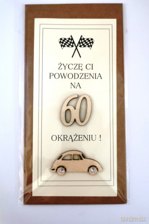 Karnet DL RR 30 Urodziny drewno