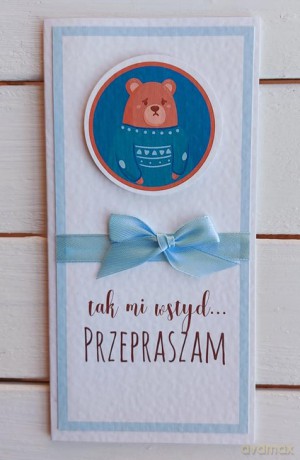 Karnet DL RR Przepraszam, miś PR-2