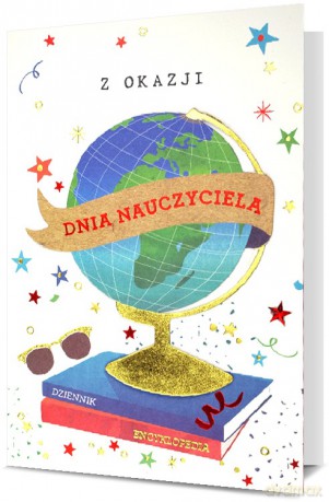 Karnet Dzień nauczyciela, globus HM200-2968