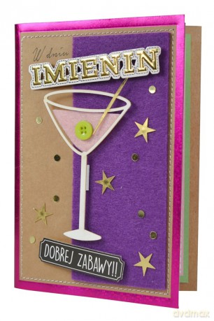 Karnet filc imieniny drink FR-011
