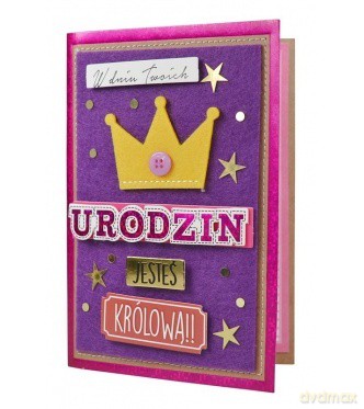 Karnet filc urodziny jesteś królową FR-008