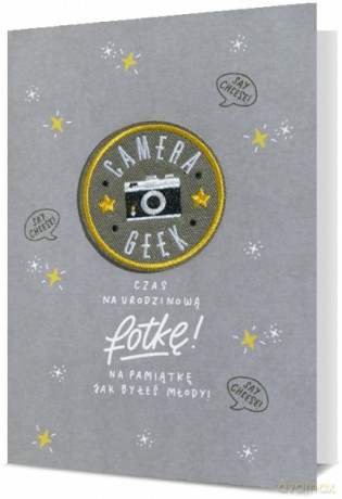 Karnet Gift z naszywką, Urodziny - aparat K.GIFT-186