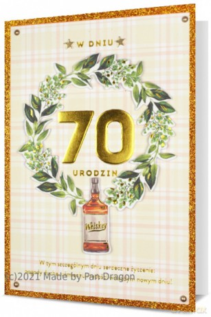 Karnet HM200 70 Urodziny wianek alkohol HM200-2298