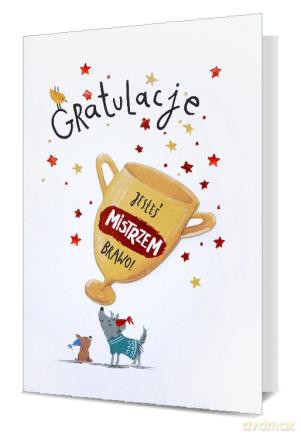 Karnet HM200 Gratulacje jesteś mistrzem brawo