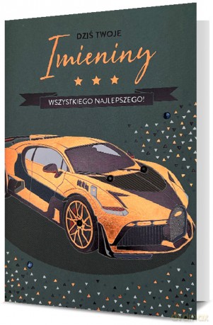 Karnet Imieniny męskie miedziane, auto HM200-2879
