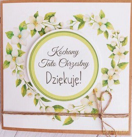 Karnet KW Ręcznie robiony Podziękowanie dla Ojca Chrzestnego PCH-2
