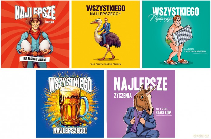 Karnet KW Urodziny męskie śmieszne mix