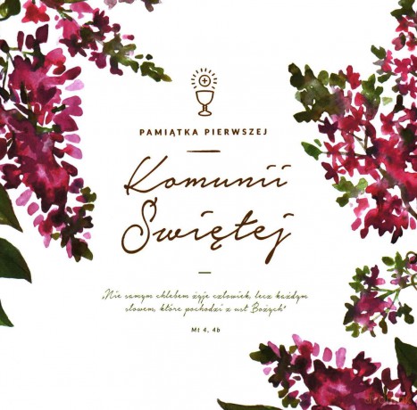 Karnet KW/DL złocony Komunia święta mix