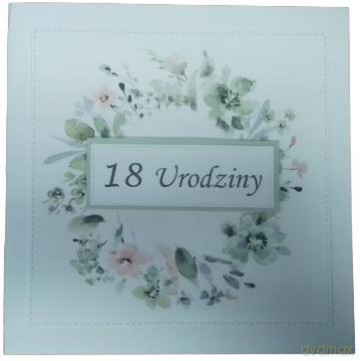 Karnet kwadrat 18-te urodziny mix