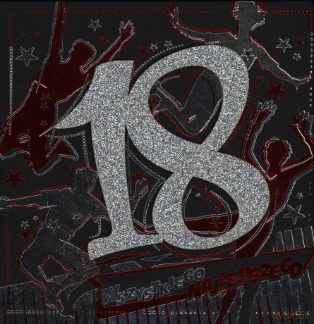 Karnet kwadrat 18-TKI brokat mix CB-O1