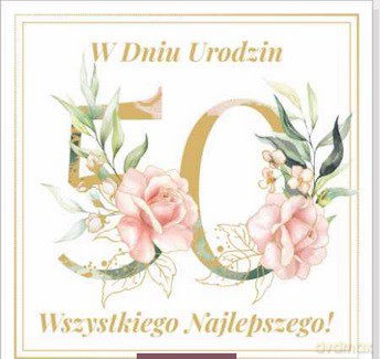 Karnet kwadrat 50 urodziny damskie CK-03