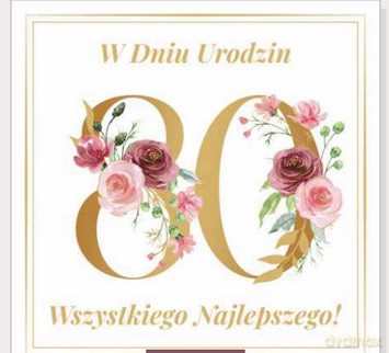 Karnet kwadrat 80 urodziny damskie CK-06