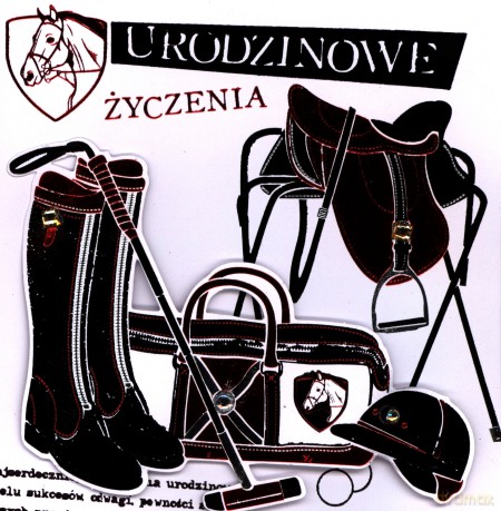 Karnet kwadrat urodziny dla fana/fanki jazdy konnej HM-200-1473