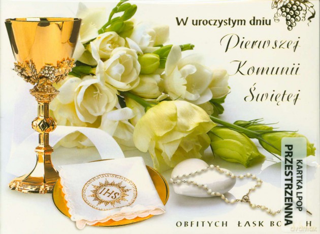 Karnet LPOP przestrzenna Komunia Św. MIX (LPOP- laurka przestrzenna)