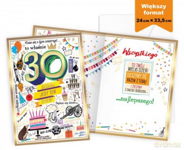 Karnet MEGA 30 Urodziny prestige P-038 (25x35,3cm)