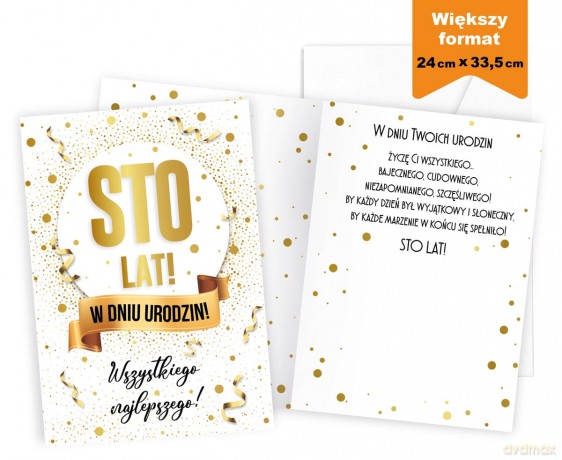 Karnet MEGA Urodziny prestige P-035 (25x35,3cm)