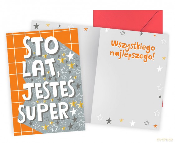 Karnet PR Urodziny - Sto lat, jesteś super PR-593
