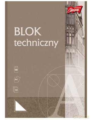 Blok techniczny z białymi kartkami A4, 10 kartek