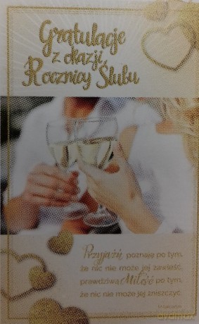 Karnet Rocznica Ślubu kieliszki R08