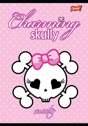 Zeszyt A5 laminowany w kratkę 32 kartki Charming Skully